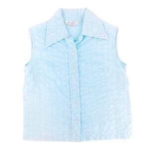 70s pointed collar sleeveless shirt 1970s vintage